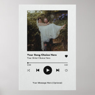 Personalised Song Poster Wall Art Print Custom Mus