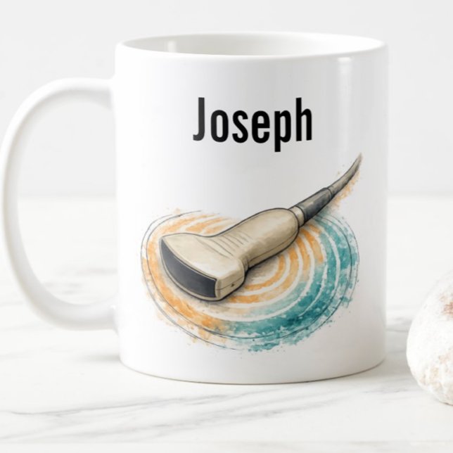 Personalised Sonography Probe Sound Waves Name  Coffee Mug (Creator Uploaded)
