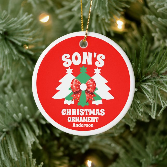 Personalised Son's Photo Christmas Tree Ornament (Tree)