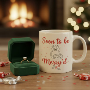 Personalised Soon To Be Merry'd Christmas Two-Tone Coffee Mug