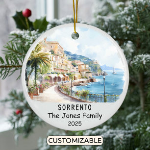 Personalised Sorrento Ornament, Italy Ceramic Tree Decoration
