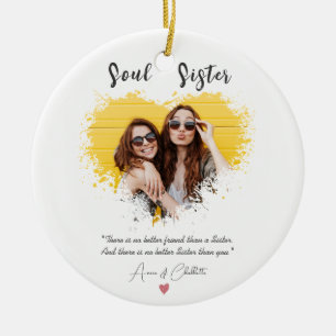 Personalised Soul Sister Definition WaterColor Ceramic Tree Decoration