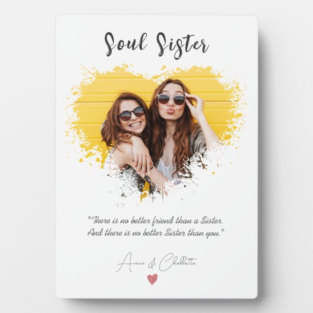 Personalised Soul Sister Definition WaterColor Pla Plaque (Front)