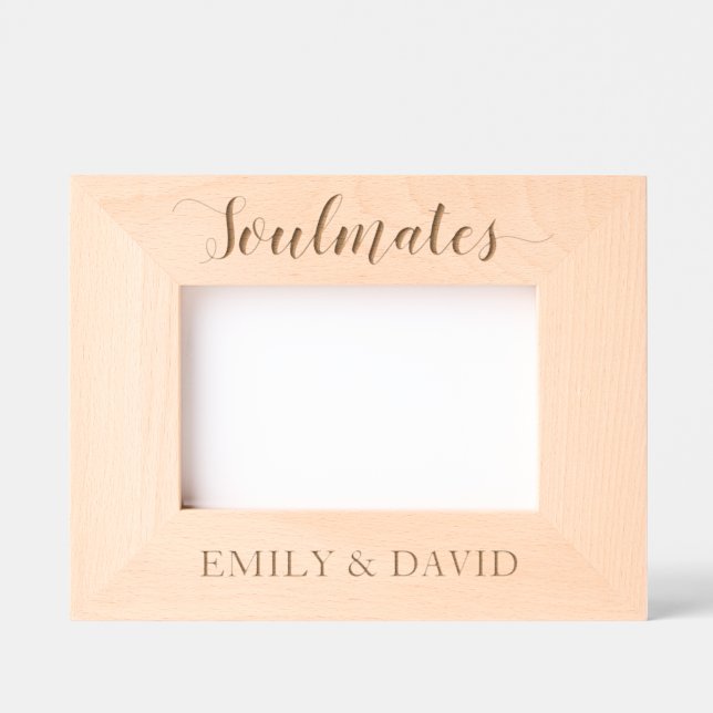 Personalised Soulmates Newlyweds Couples Names Etched Frames (Front)