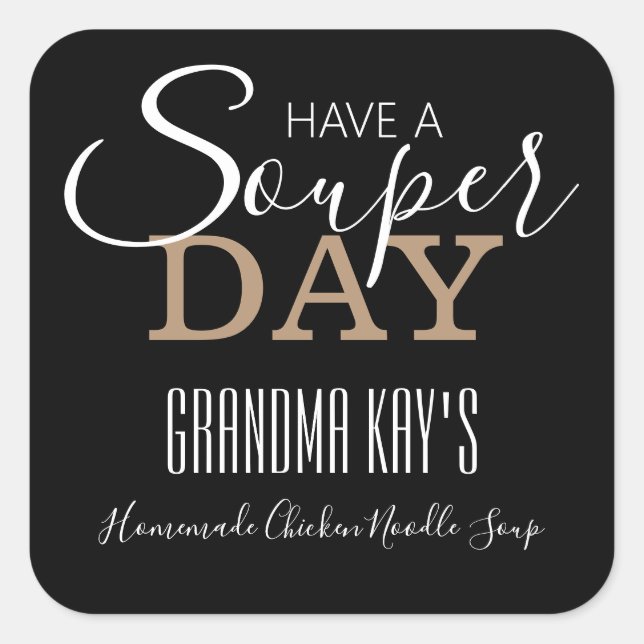 Personalised "Souper Day" Homemade Soup Label (Front)
