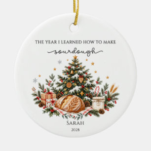Personalised Sourdough Christmas Ceramic Tree Decoration