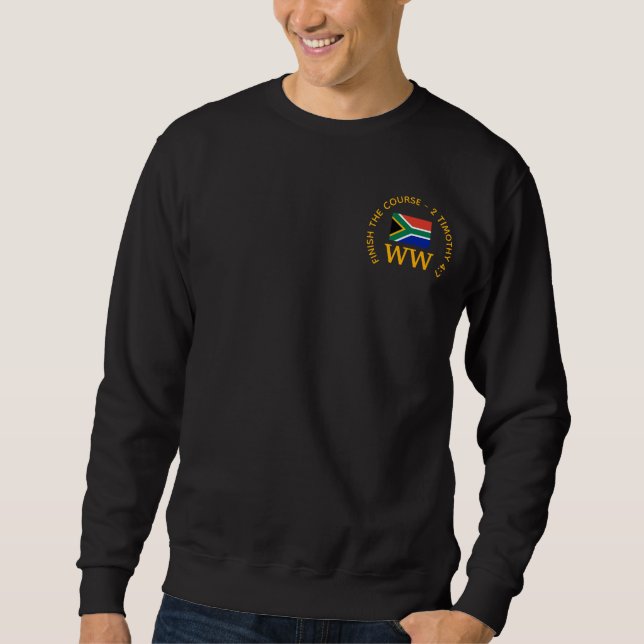 Personalised SOUTH AFRICA Flag MONOGRAM Golf Sweatshirt (Front)