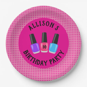 Personalised Spa Birthday Party Plates