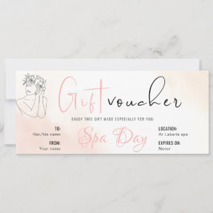 Personalised Spa Day Voucher Gift Certificates Invitation