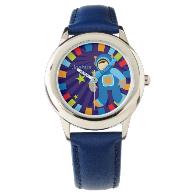 Personalised Space Age Happy Birthday Watch (Front)