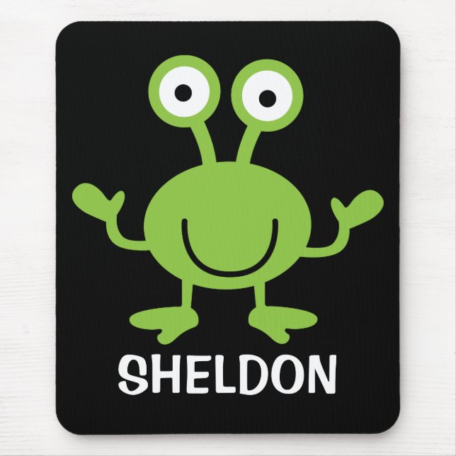Personalised Space Alien Mousepad for Kids (Front)