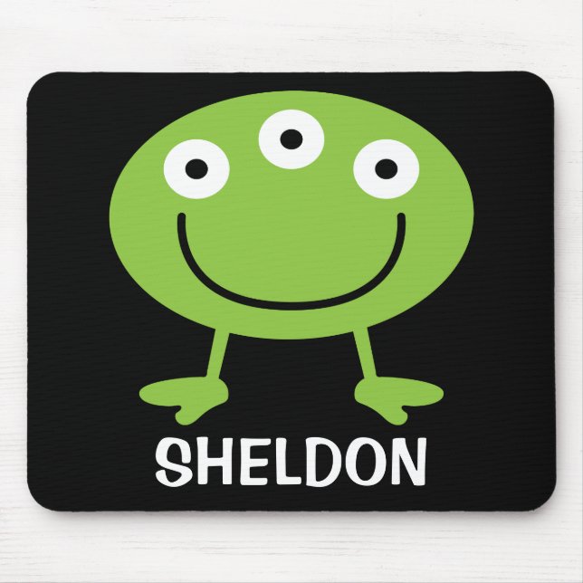 Personalised Space Alien Mousepad for Kids (Front)