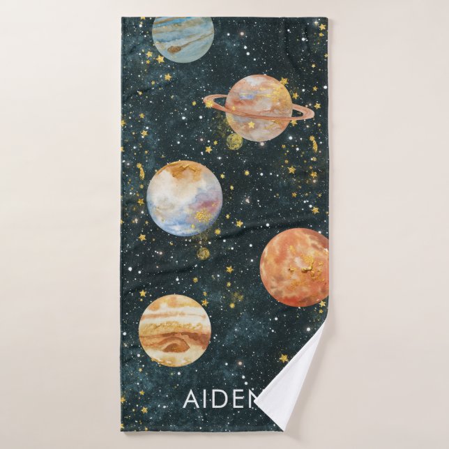 Personalised Space Bath Towel (Bath Towel)