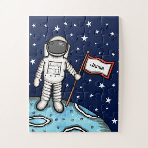 Personalised Spaceman Astronaut Cosmonaut Jigsaw P Jigsaw Puzzle