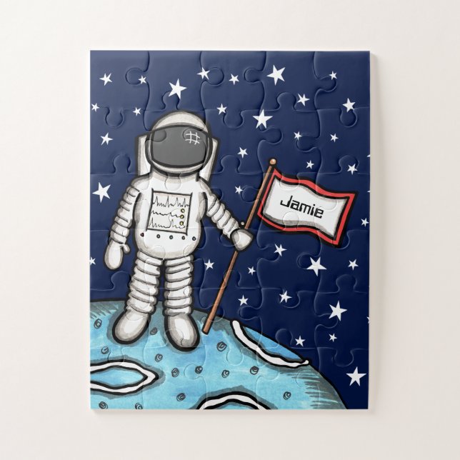 Personalised Spaceman Astronaut Cosmonaut Jigsaw P Jigsaw Puzzle (Vertical)