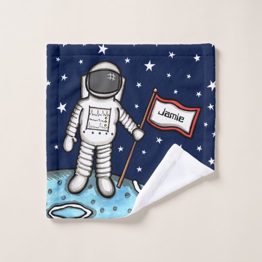 Personalised Spaceman Astronaut Cosmonaut Wash Cloth Zazzle.co.uk