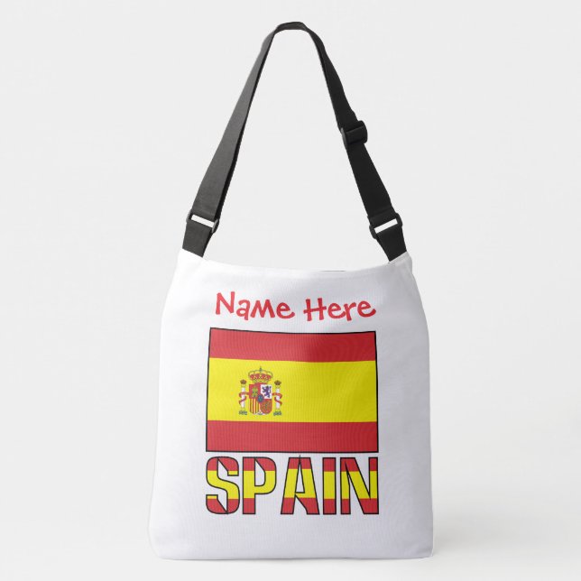 Personalised Spain Flag Heritage  Crossbody Bag (Front)