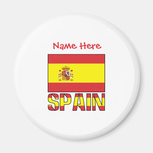 Personalised Spain Flag Heritage Design Magnet (Front)