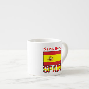 Personalised Spain Flag Heritage Gift Espresso Cup