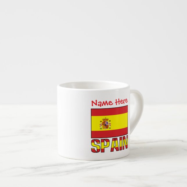 Personalised Spain Flag Heritage Gift Espresso Cup (Front Right)