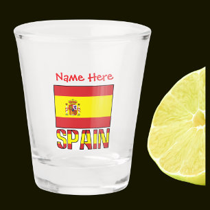 Personalised Spain Flag Heritage Gift Shot Glass