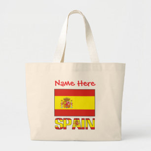 Personalised Spain Flag Heritage Large Tote Bag