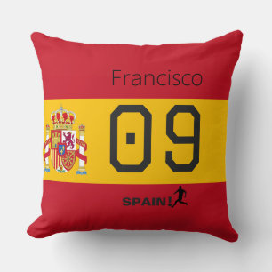Personalised Spain National Soccer Graphic Athlete Cushion