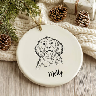 Personalised Spaniel Dog Christmas Ceramic Tree Decoration