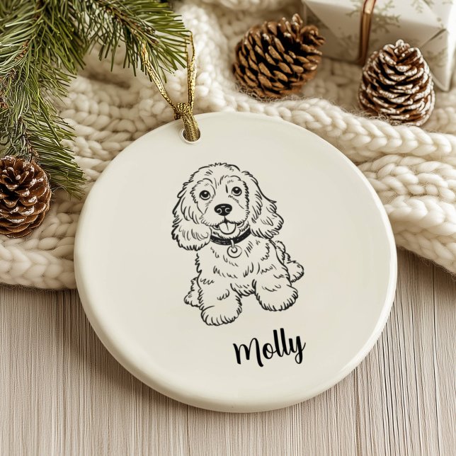 Personalised Spaniel Dog Christmas Ceramic Tree Decoration (Creator Uploaded)