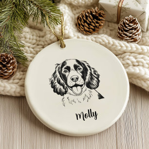 Personalised Spaniel Dog Christmas Ceramic Tree Decoration