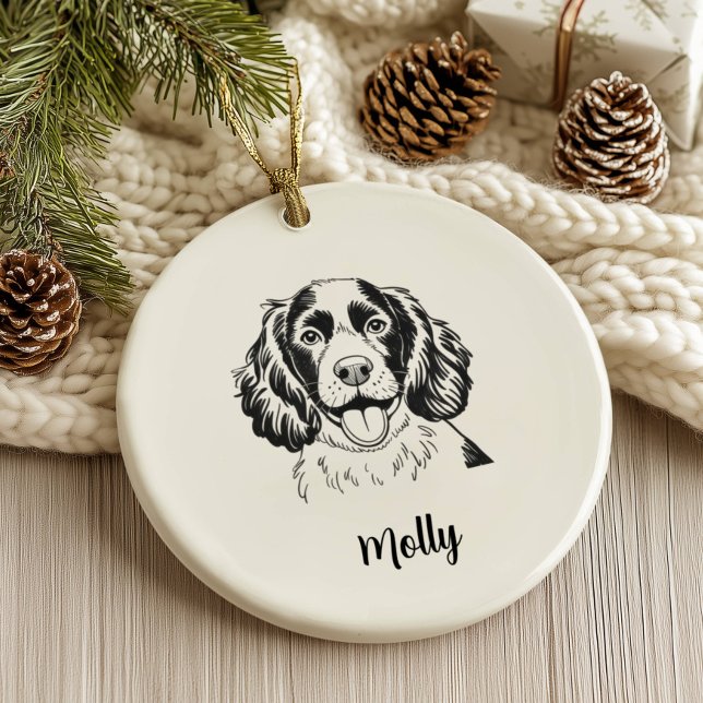 Personalised Spaniel Dog Christmas Ceramic Tree Decoration (Creator Uploaded)