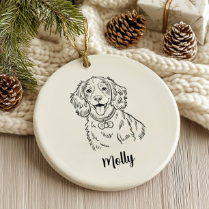 Personalised Spaniel Dog Christmas Ceramic Tree Decoration