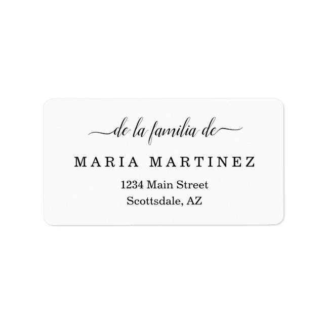 Personalised Spanish Funeral Return Address Labels (Front)
