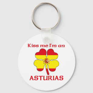 Personalised Spanish Kiss Me I'm Asturias Key Ring