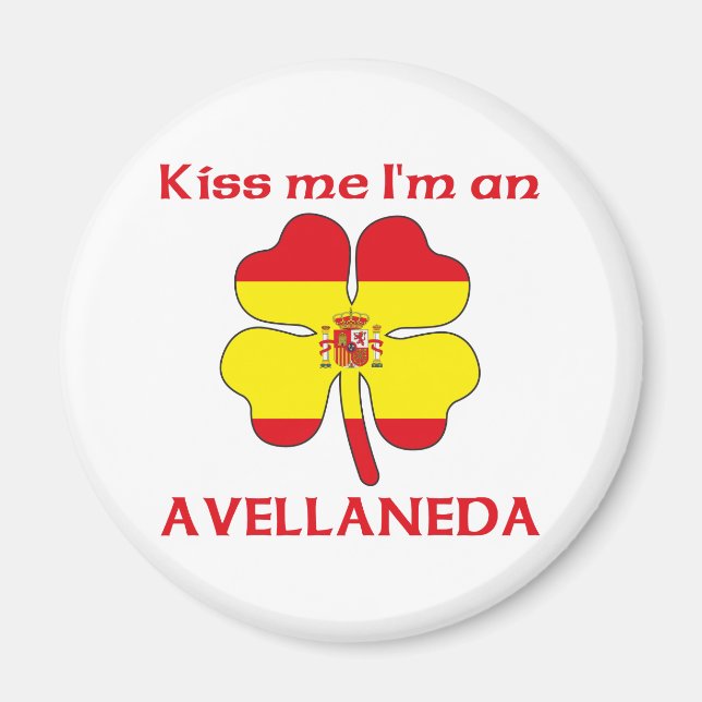 Personalised Spanish Kiss Me I'm Avellaneda Magnet (Front)
