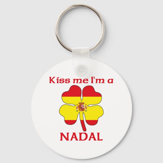 Personalised Spanish Kiss Me I'm Nadal Key Ring (Front)