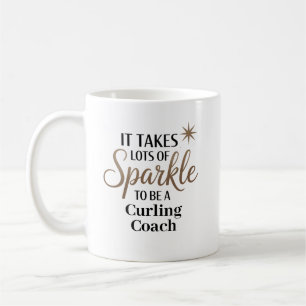Personalised Sparkle Curling Coach Coffee Mug
