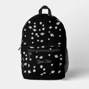 Personalised Sparkle Diamonds Custom Name Printed Backpack