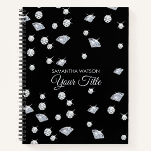Personalised Sparkle Diamonds  Notebook