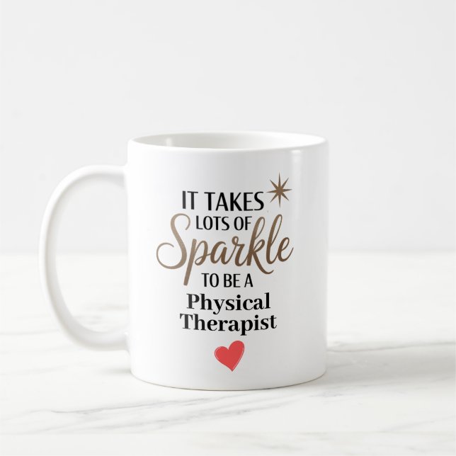 Personalised Sparkle Physical Therapist Coffee Mug (Left)