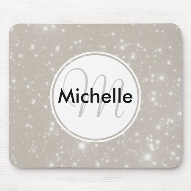Personalised Sparkles in the Night Sky Mouse Mat (Front)