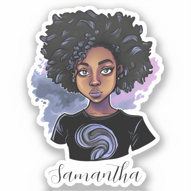 Personalised Sparkling African American Woman (Front)