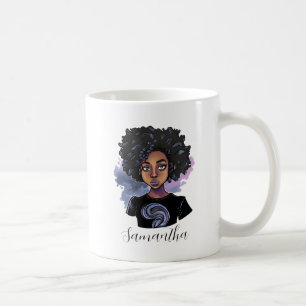 Personalised Sparkling African American Woman Coffee Mug