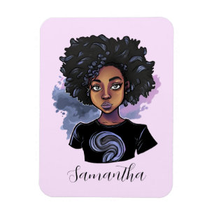 Personalised Sparkling African American Woman Magnet