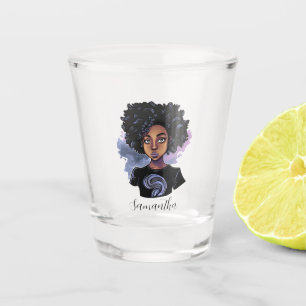 Personalised Sparkling African American Woman Shot Glass