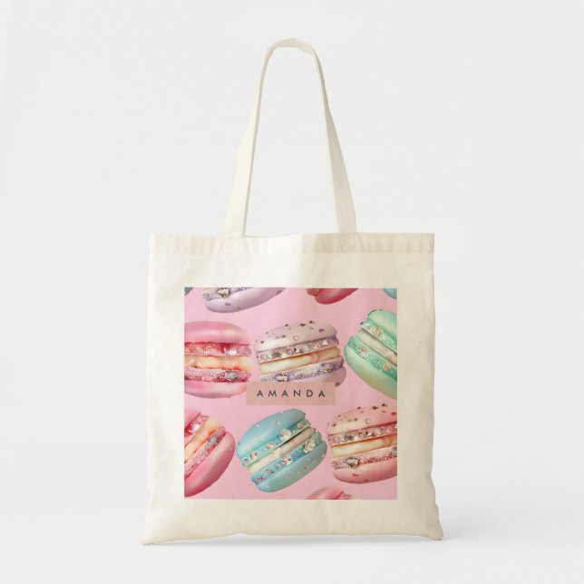 Personalised Sparkling Pastel Macaron Bliss Tote Bag (Front)