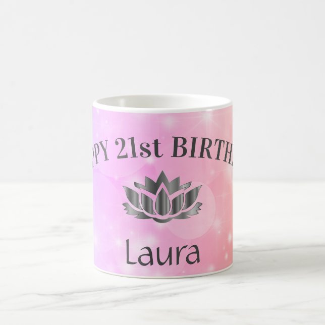 Personalised Sparkly 21st Birthday Mug (Center)