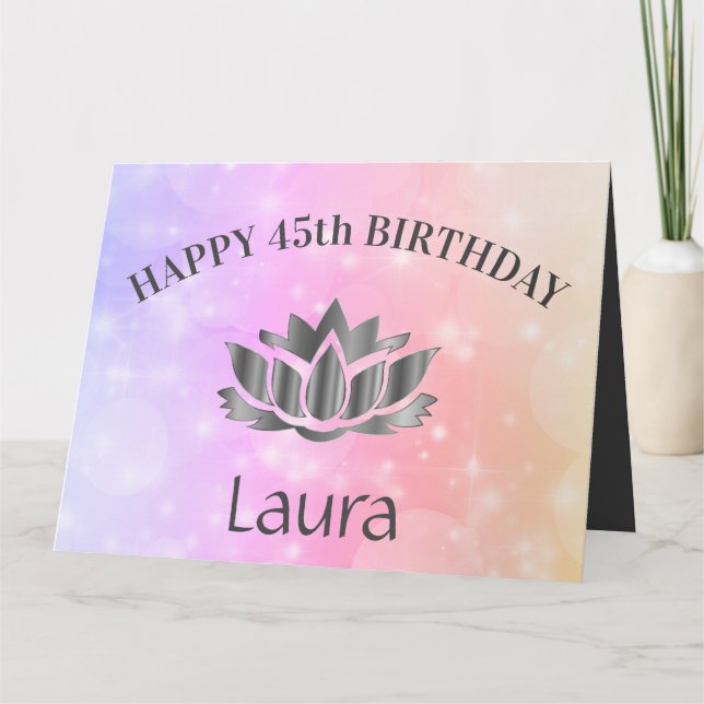 Personalised Sparkly 45th Birthday Card (Front)