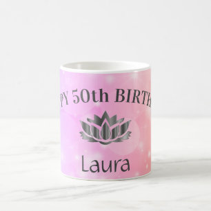 Personalised Sparkly 50th Birthday Mug