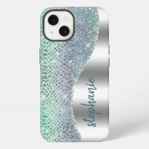 Personalised Sparkly Diamond Snakeskin iPhone 13 Case